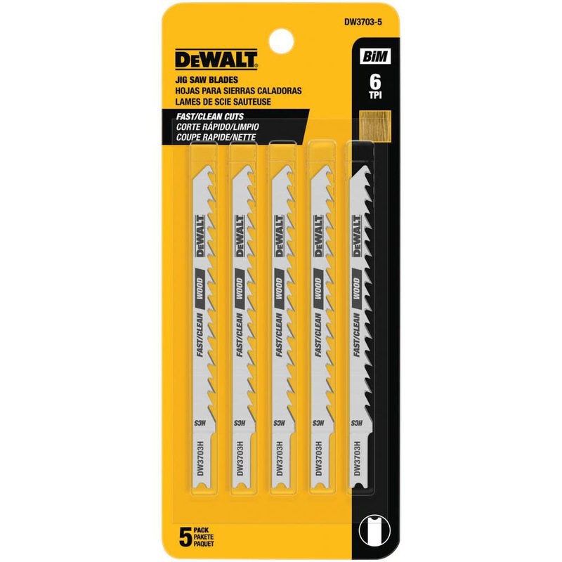 DEWALT 4" 6 TPI U- Shank Fast Rough Wood Cutting Cobalt Steel Jig Saw Blade