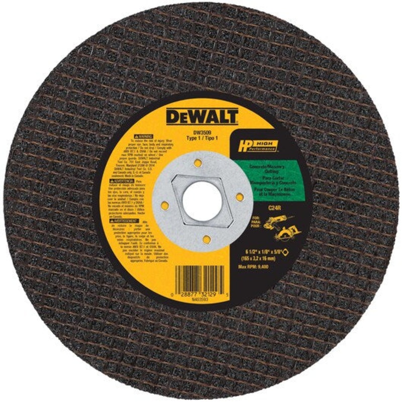 DEWALT 6-1/2" x 1/8" x 5/8" - diamond drive masonry cutting wheel