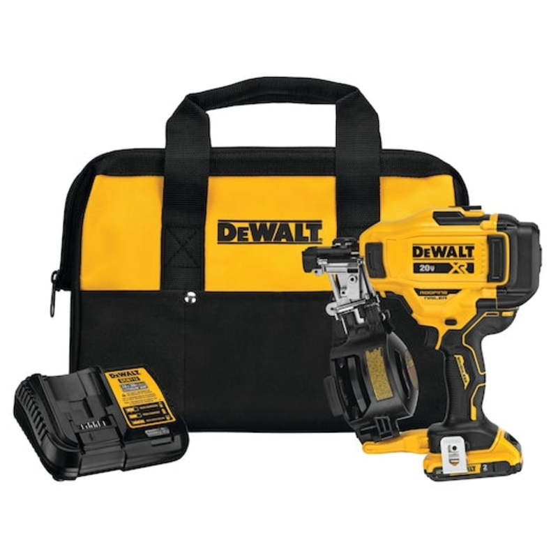 DEWALT 20V MAX* 15 Cordless Coil Roofing Nailer Kit