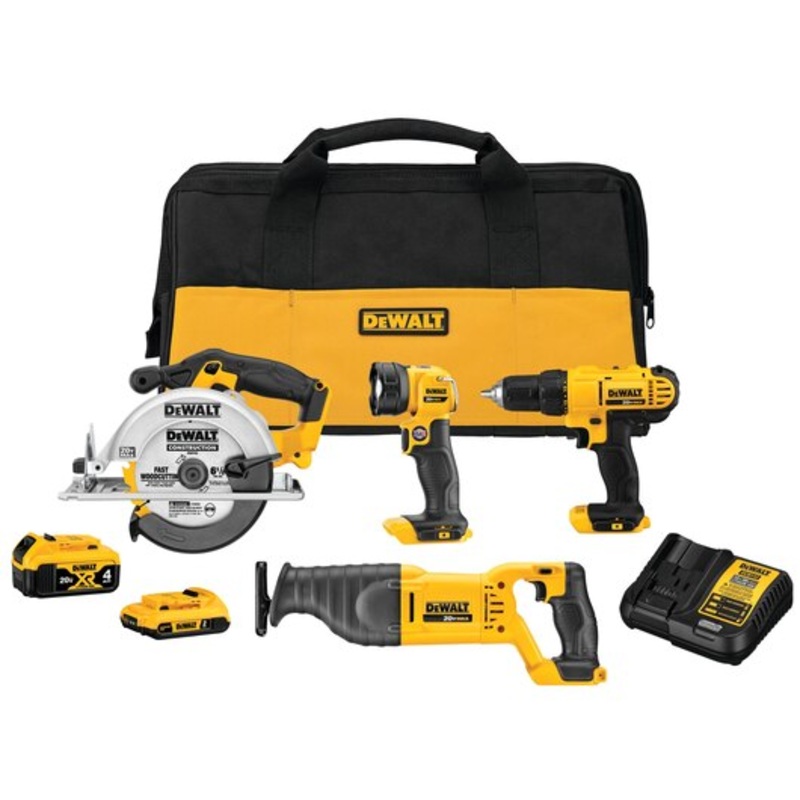 DEWALT 20V MAX** Cordless Drill Combo Kit , 4-Tool