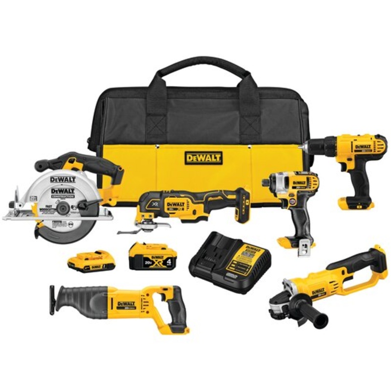 DEWALT 20V MAX** Cordless Drill Combo Kit , 6-Tool
