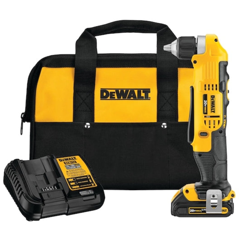 DEWALT 20V MAX* Right Angle Cordless Drill/Driver Kit (1.5 Ah)