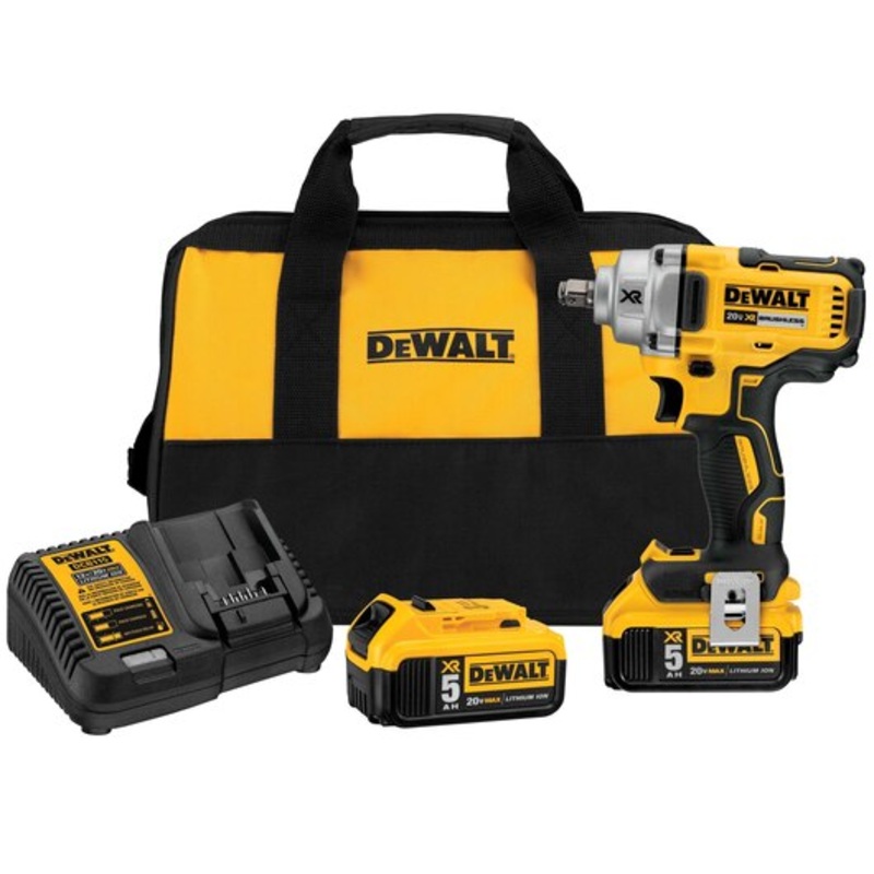 DEWALT 20V MAX* XR 1/2" Mid-Range Cordless Impact Wrench w/ Hog Ring Anvil Kit