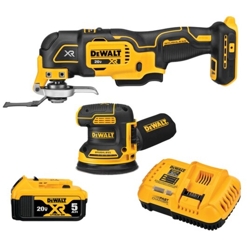 DEWALT 20V MAX* XR Brushless Cordless 2-Tool Woodworking Kit (Sheet Sander & Multi-Tool)