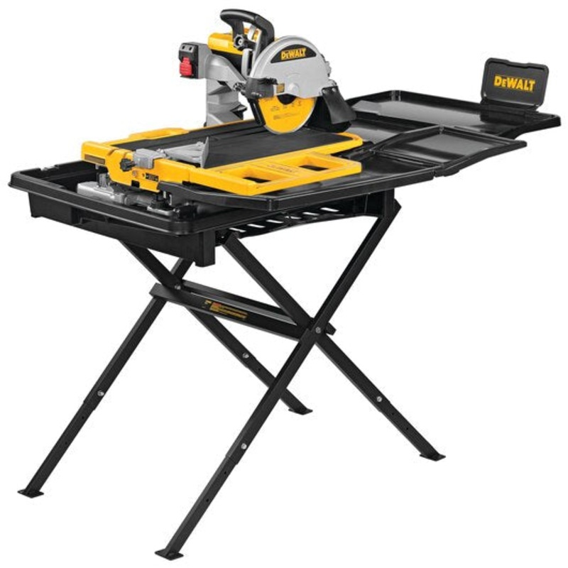 DEWALT Wet Tile Saw with Stand, High Capacity, 10 in.