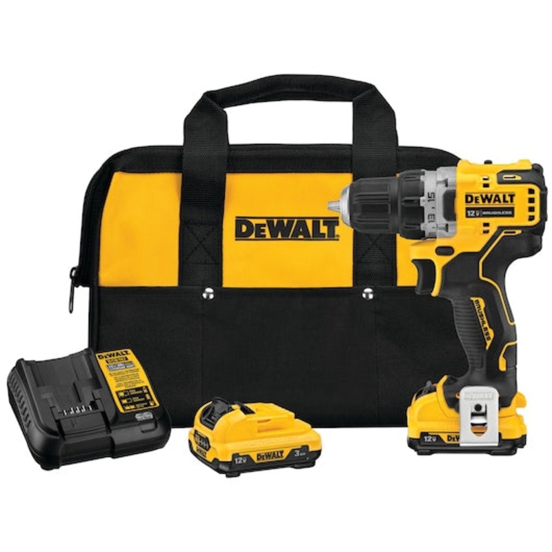 DEWALT 12V MAX* XTREME Cordless Brushless 3/8 in Drill Driver Kit (2) Lithium Ion Batteries with Charger