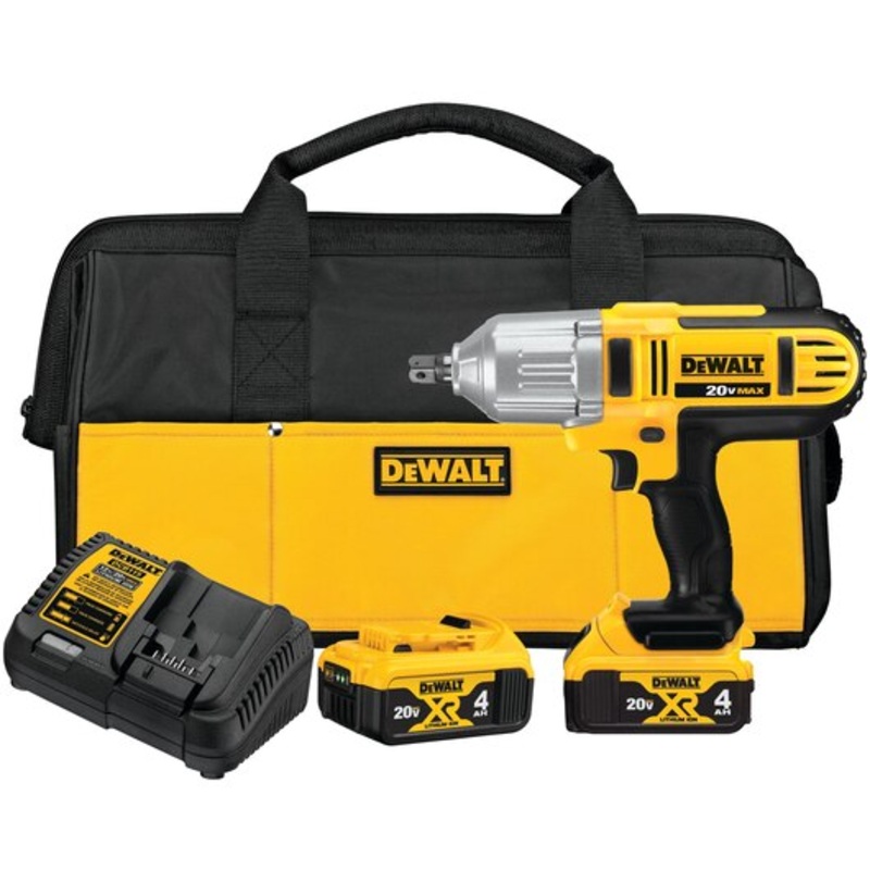 DEWALT 20V MAX* 1/2" High Torque Impact Wrench Kit (4.0Ah)
