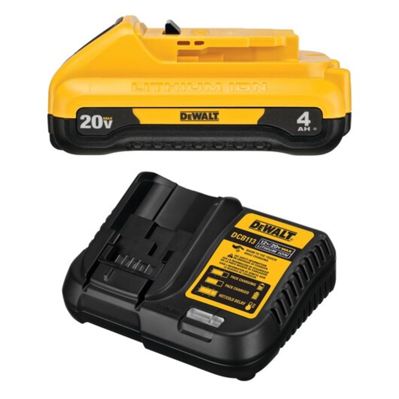 DEWALT 20V MAX** Battery, Compact Starter Kit, 4.0-Ah