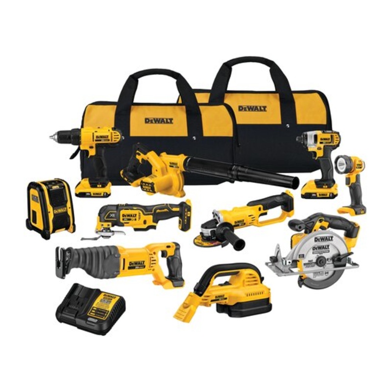 DEWALT 20V MAX* Cordless Drill Combo Kit, 10-Tool