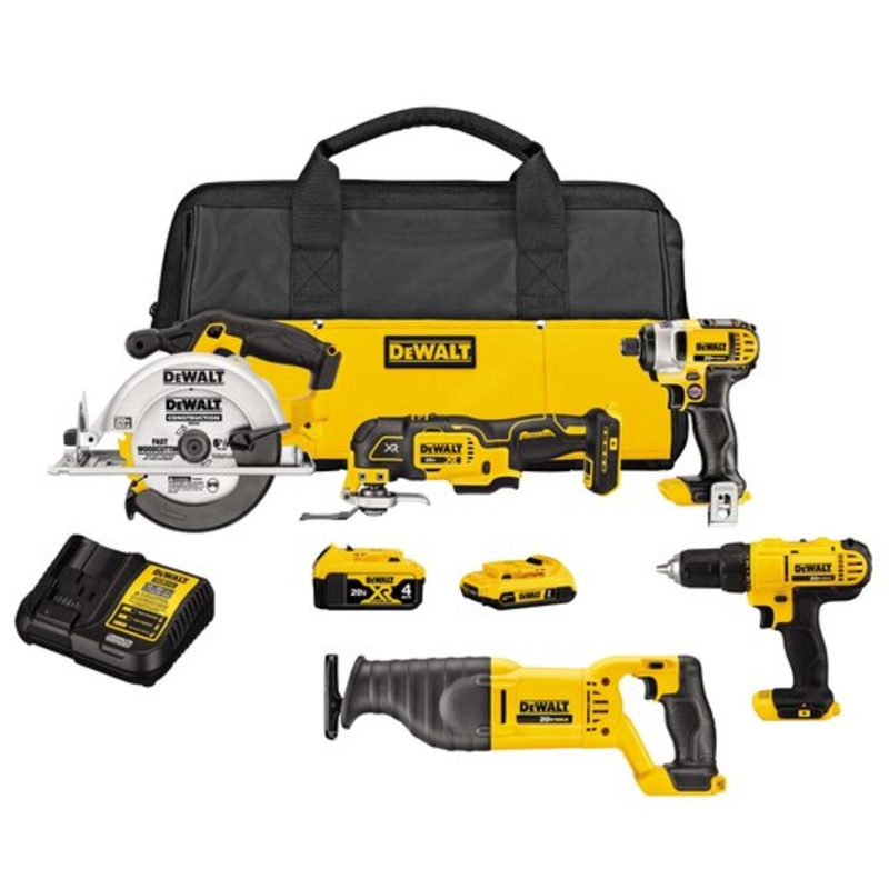 DEWALT 20V MAX** Cordless Drill Combo Kit , 5-Tool