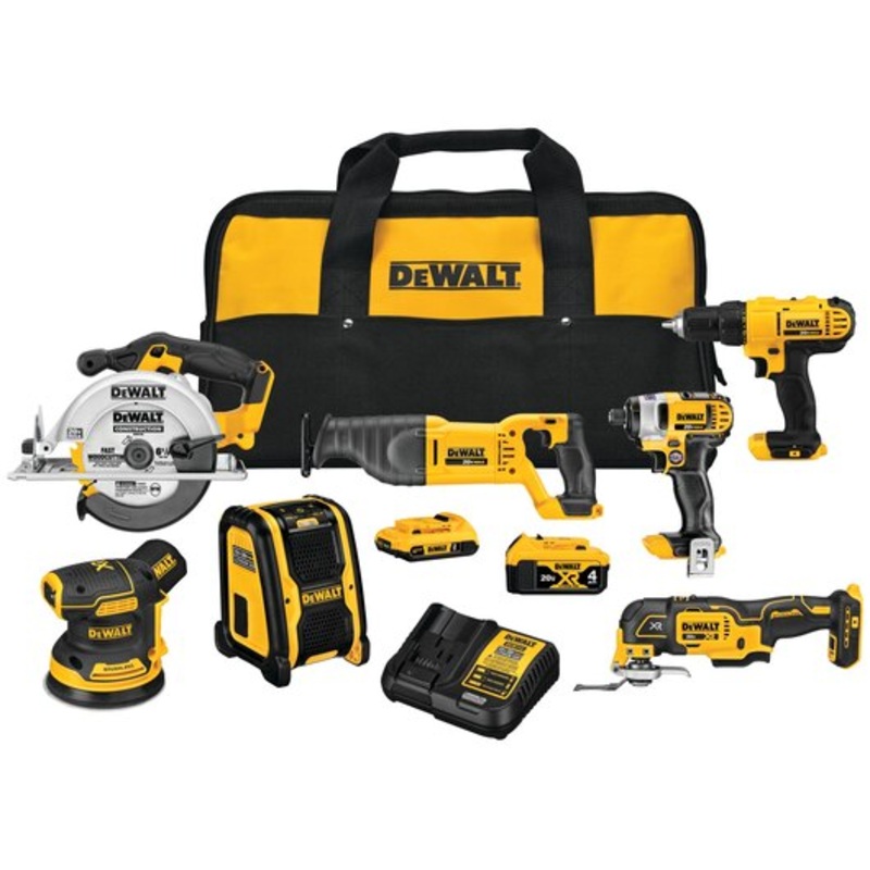 DEWALT 20V Max* Cordless Drill Combo Kit , 7-Tool