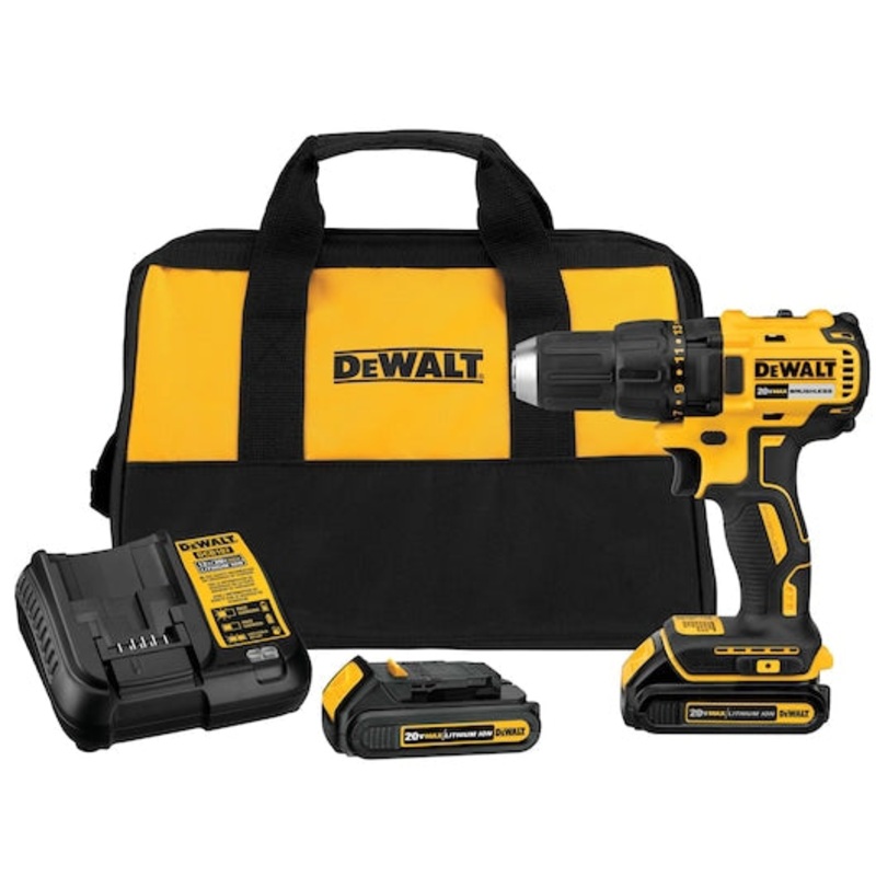 DEWALT 20V MAX* XTREME Cordless Brushless 1/2 in Drill Driver Kit (2) Lithium Ion Batteries with Charger
