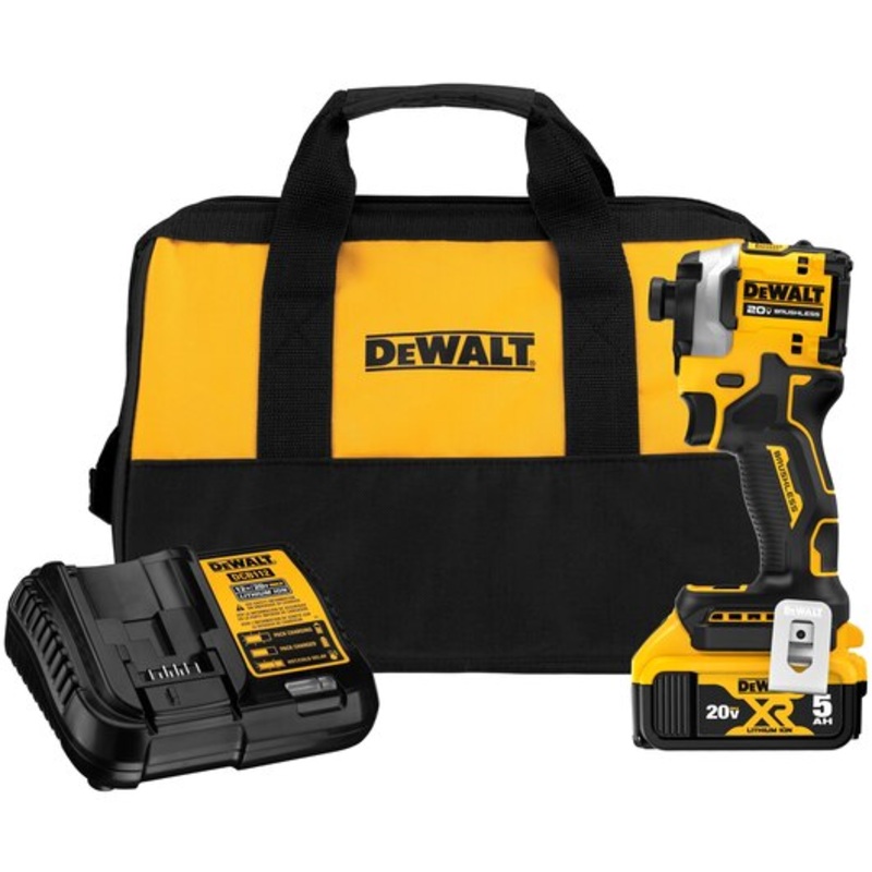 DEWALT 20V MAX* ATOMIC Cordless Brushless 1/4 in Impact Driver Drill Kit (1) Lithium Ion Battery with Charger