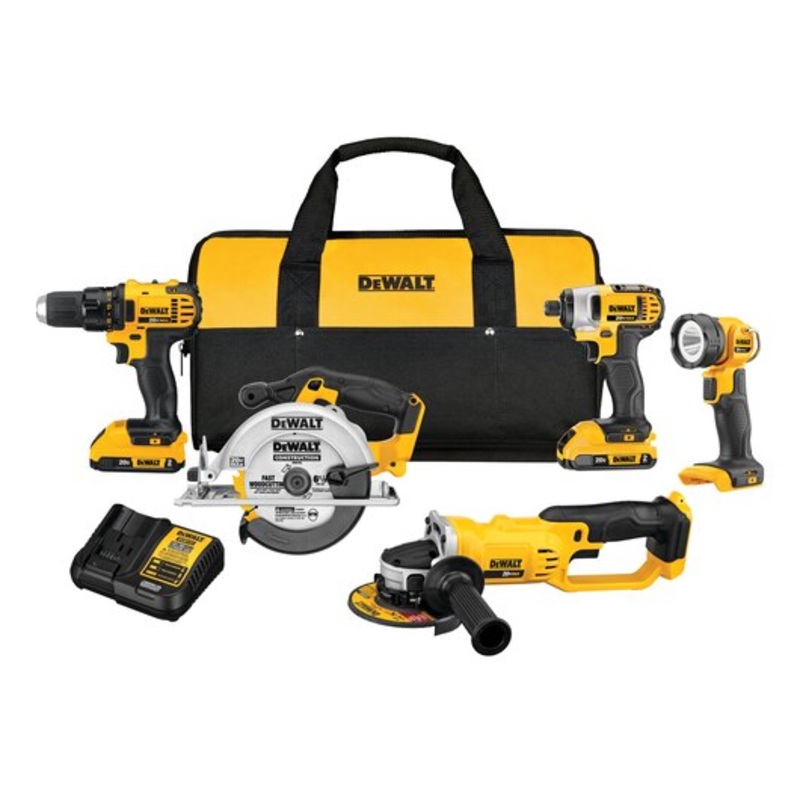 DEWALT 20V MAX* Compact Cordless 5-Tool Combo Kit