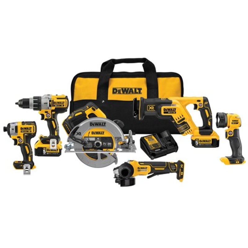 DEWALT 20V MAX** XR Brushless Cordless 6-Tool Combo Kit