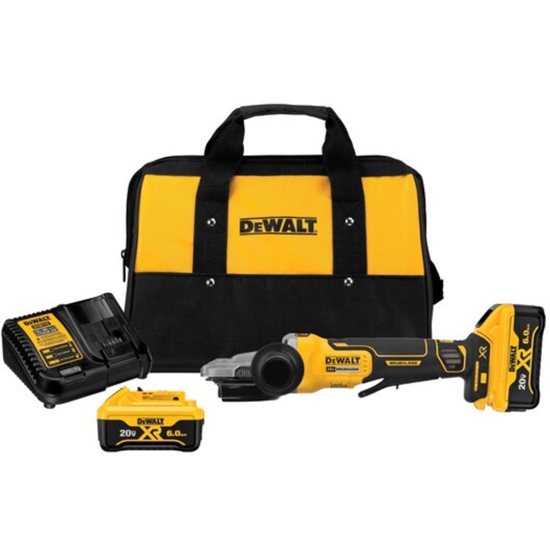 DEWALT 5" 20V MAX* XR Flathead Paddle Switch Small Angle Grinder Kit w/ Kickback Brake