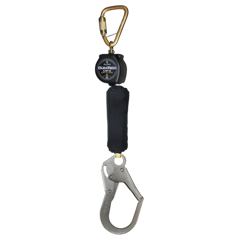 FALLTECH 6' Arc Flash DURATECH Mini Class 1 Personal SRL-P w/ Steel Rebar Hook, Includes Steel Dorsal Connecting Carabiner