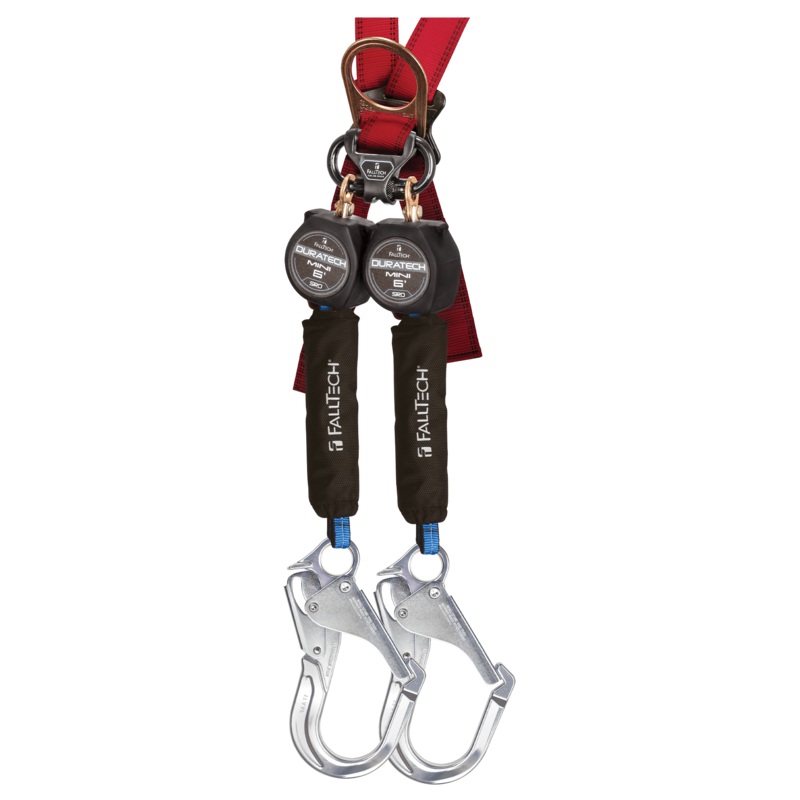FALLTECH 6' DURATECH Mini Class 1 Personal SRL-P w/ Aluminum Rebar Hooks, Includes Steel Dorsal Connecting Carabiner