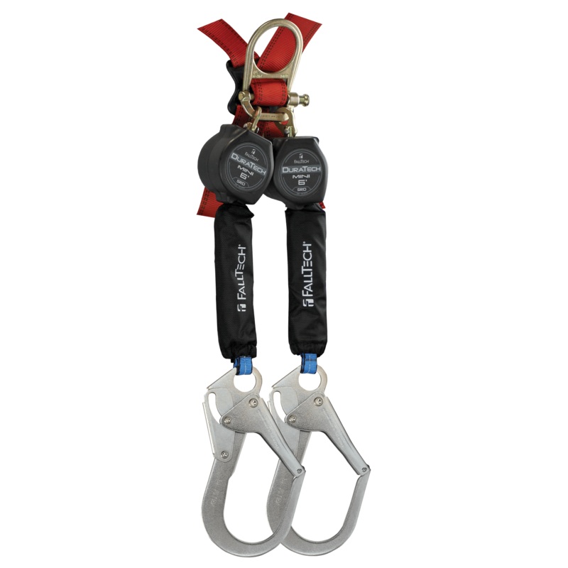 FALLTECH 6' DURATECH Mini Class 1 Personal SRL-P w/ Steel Rebar Hooks, Includes Triple-Lock Steel Dorsal Connector