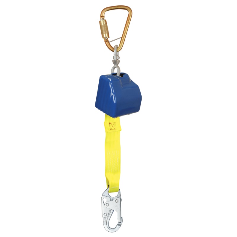 FALLTECH 8' Web Retractor w/ Steel Snap Hook, Includes Standard Size Steel Anchorage Carabiner