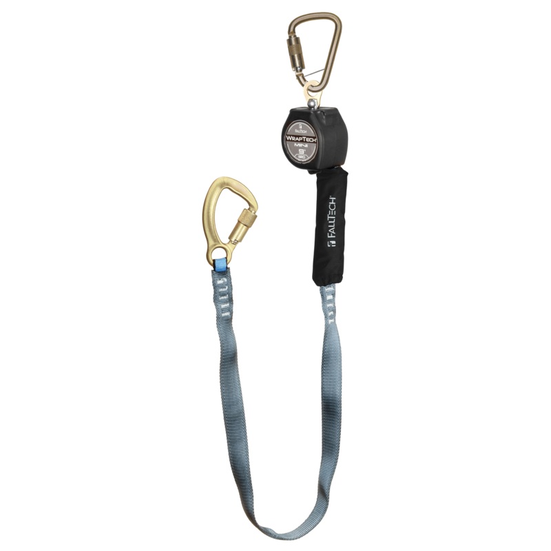 FALLTECH 9' WRAPTECH Mini Personal SRL w/ Steel 5K Carabiner, Includes Steel Dorsal Connecting Carabiner