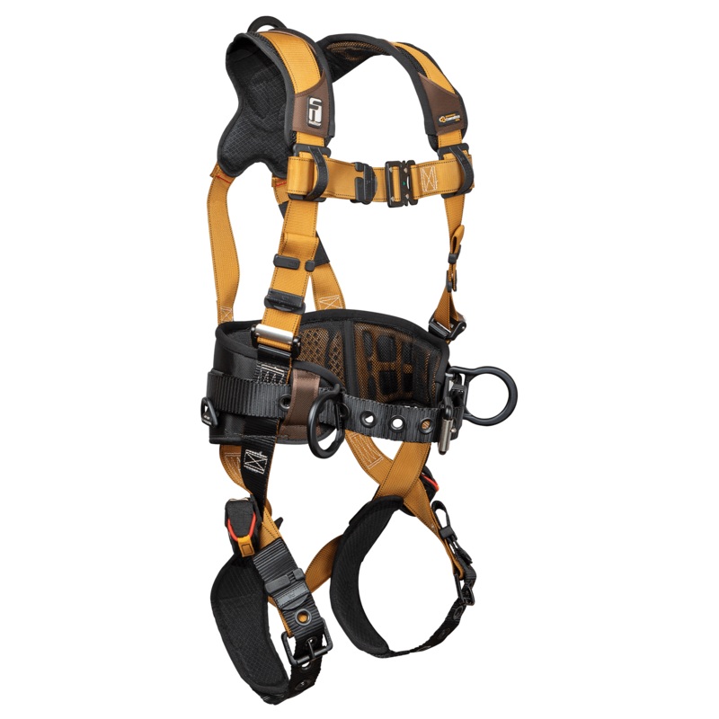 FALLTECH ADVANCED COMFORTECH Gel 3D Construction Belted Full Body Harness, Tongue Buckle Leg Adjustment