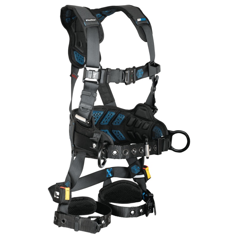 FALLTECH FT-ONE 3D Construction Belted Full Body Harness, Tongue Buckle Leg Adjustments