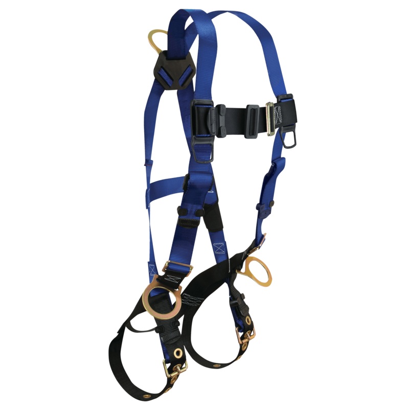 FALLTECH Contractor 3D Standard Non-Belted Full Body Harness, Tongue Buckle Leg Adjustment