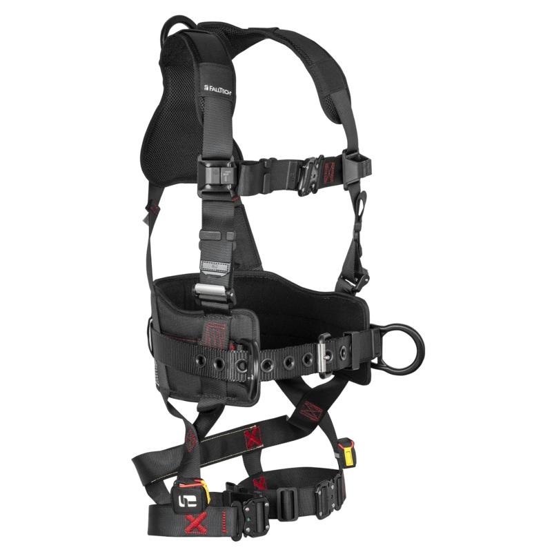 FALLTECH FT-IRON 3D Construction Belted Full Body Harness, Quick Connect Buckle Leg Adjustment