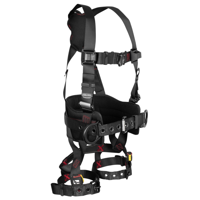 FALLTECH FT-IRON 3D Construction Belted Full Body Harness, Tongue Buckle Leg Adjustment