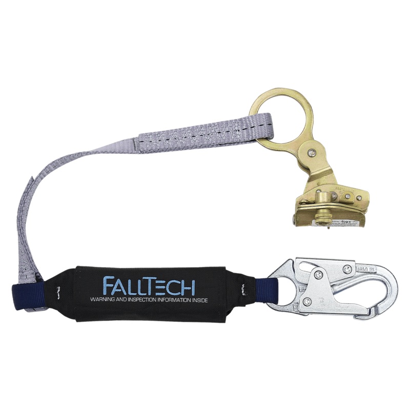 FALLTECH Hinged Trailing Rope Adjuster w/ 3' VIEWPACK Energy Absorbing Lanyard