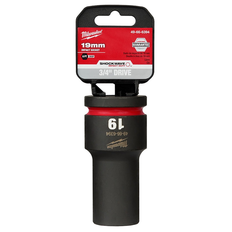 MILWAUKEE SHOCKWAVE Impact Duty 3/4" Drive 19MM Deep 6 Point Socket
