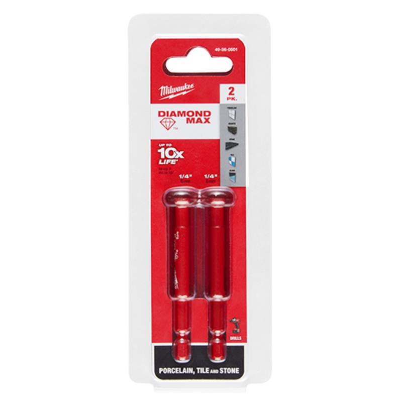 MILWAUKEE DIAMOND MAX 1/4" Diamond Grit Hole Saw (2 PACK)