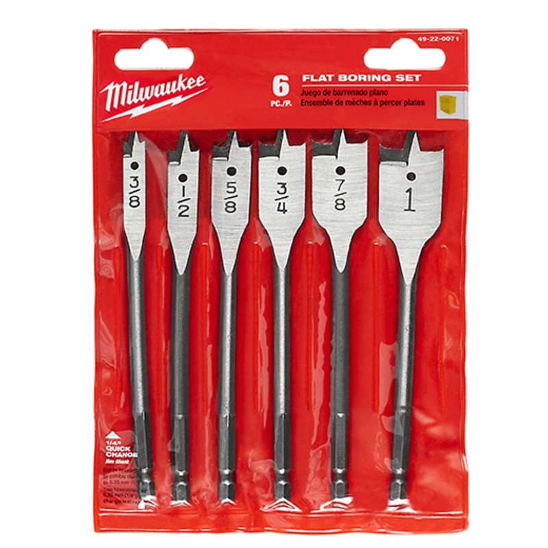 MILWAUKEE 6 PC. Flat Boring Bit 6" Universal Set