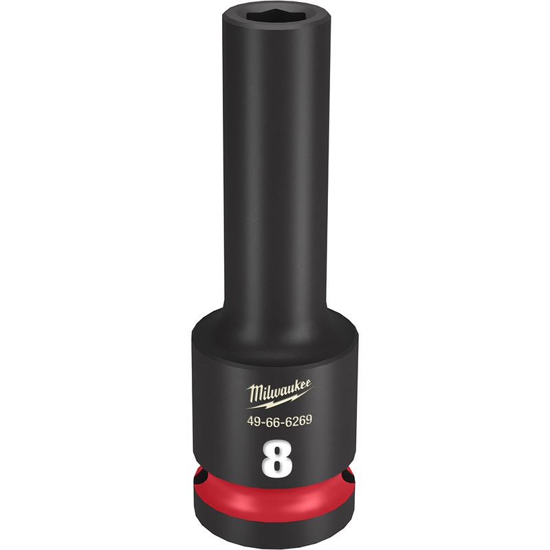 MILWAUKEE SHOCKWAVE Impact Duty 1/2" Drive 8MM Deep 6 Point Socket