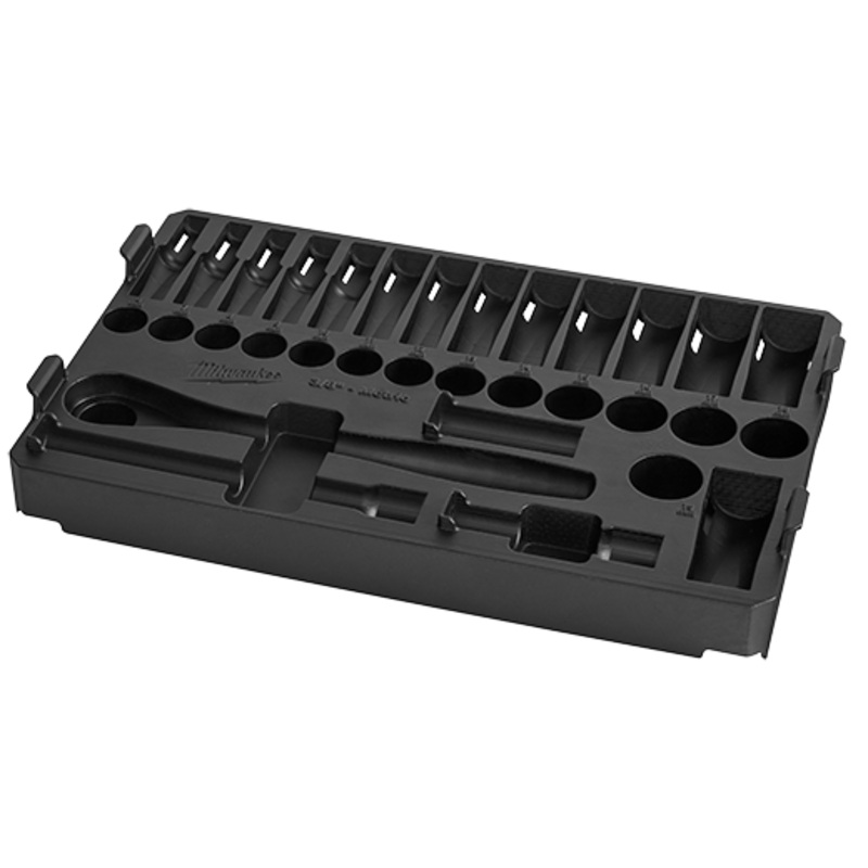 MILWAUKEE 32 PC. 3/8" Drive Metric Ratchet & Socket Tray