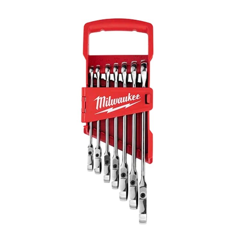 MILWAUKEE 7 PC. Flex Head Ratcheting Combination Wrench - SAE