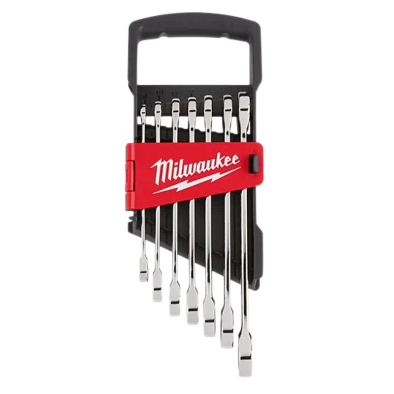 MILWAUKEE 7 PC. Ratcheting Combination Wrench Set - Metric