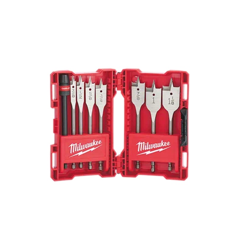 MILWAUKEE 8 PC. Flat Boring Bit 6" Universal Set