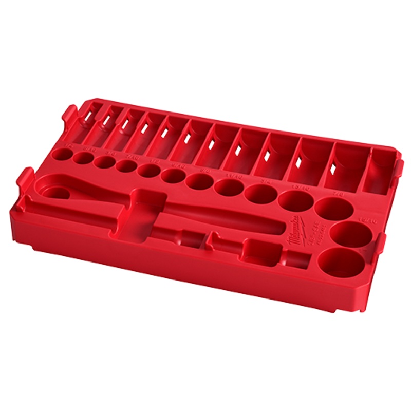 MILWAUKEE 28 PC. 3/8" Drive SAE Ratchet & Socket Tray
