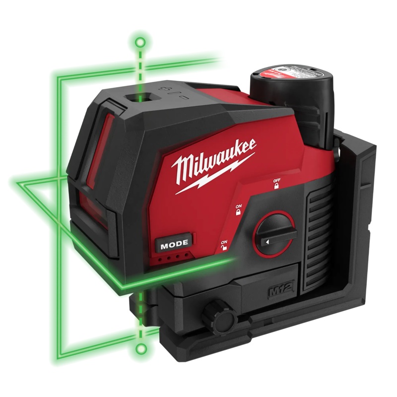 MILWAUKEE M12 Green Cross Line & Plumb Points Laser Kit