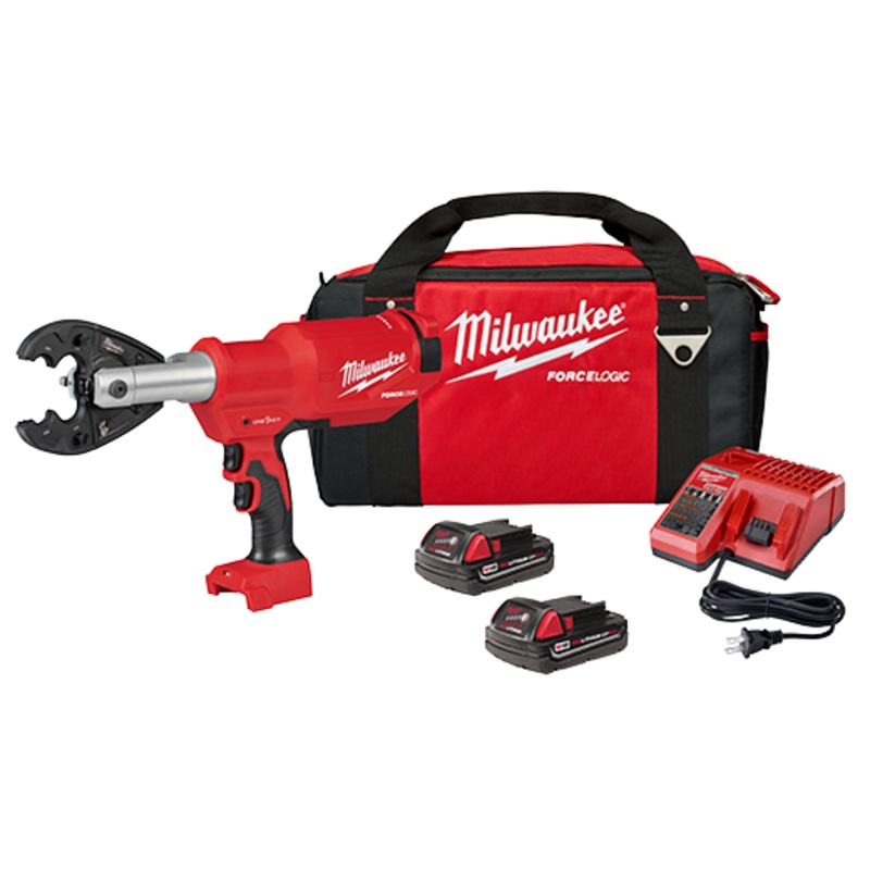 MILWAUKEE M18 FORCE LOGIC 6T Pistol Utility Crimper Kit w/ BG-D3 Jaw