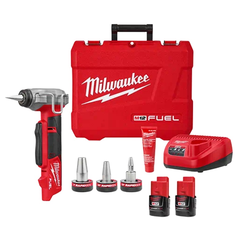 MILWAUKEE M12 FUEL ProPEX Expander w/ 1/2"-1" RAPID SEAL ProPEX Expander Heads Kit