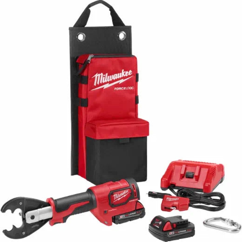 MILWAUKEE M18 FORCE LOGIC 6T Crimper Kit w/ D3 Grooves & Fixed O Die