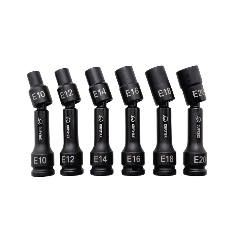 6 PIECE 1/2" DRIVE INVERTED TORX ADV PINLESS UNIVERSAL IMPACT EXTENSION SET