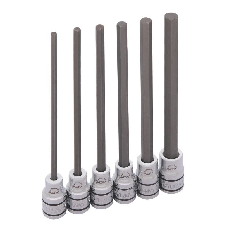 6 PIECE 3/8" DRIVE METRIC ADV LONG HEX BIT SOCKET SET