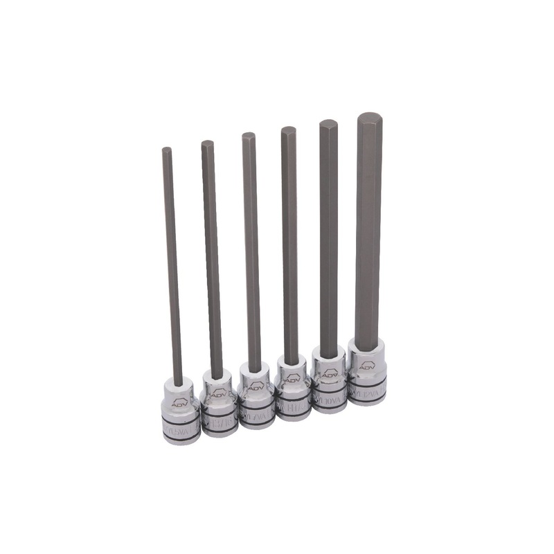 6 PIECE 3/8" DRIVE SAE ADV LONG HEX BIT SOCKET SET