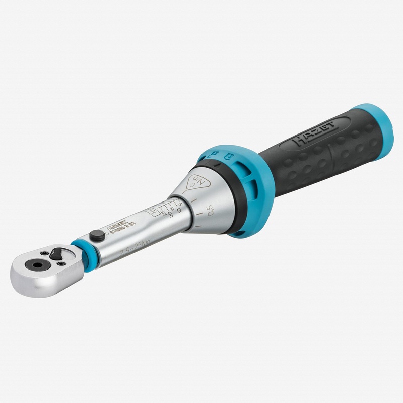 Hazet 5108B-3CT Torque Wrench for 1/4" Hex Bits, 2.5 - 25 Nm, Reversible, 234 mm