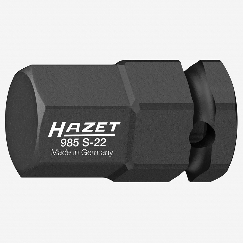 Hazet 985S-22 22 mm Inside Hex Impact Socket, 1/2" Drive, 24 mm Outside Hex Drive, 45 mm
