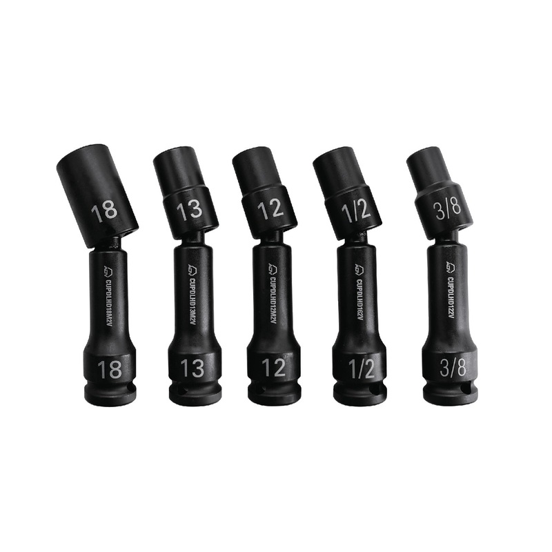 5 PIECE 1/2" DRIVE 12 POINT PINLESS HEAVY-DUTY UNIVERSAL ADV IMPACT DRIVELINE SOCKET SET